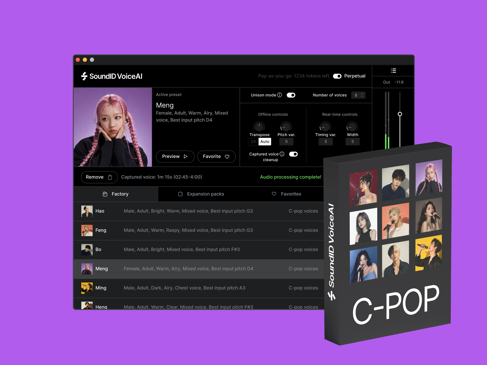 SoundID VoiceAI C-pop Voices Expansion Pack