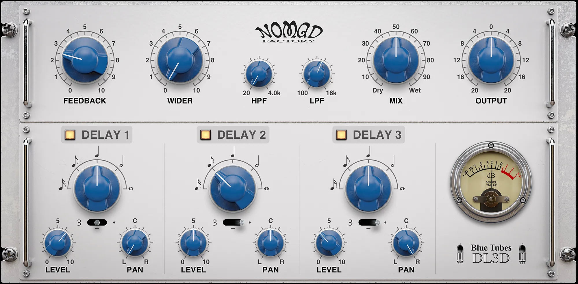 Blue Tubes Tempo Delay 3D