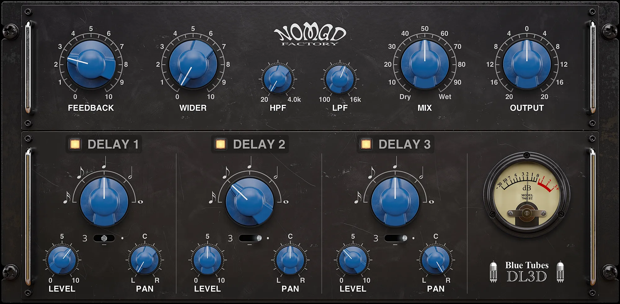 Blue Tubes Tempo Delay 3D