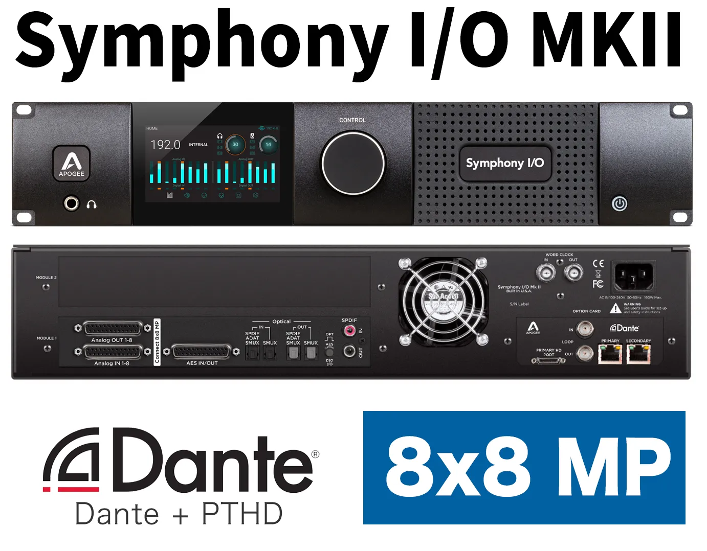 Symphony I/O MKII PTHD+Dante接続＆モジュール8x8 MP