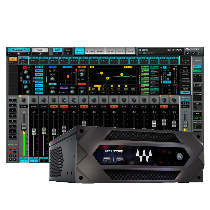 eMotion LV1 64-Channel Mixer + Axis Scope