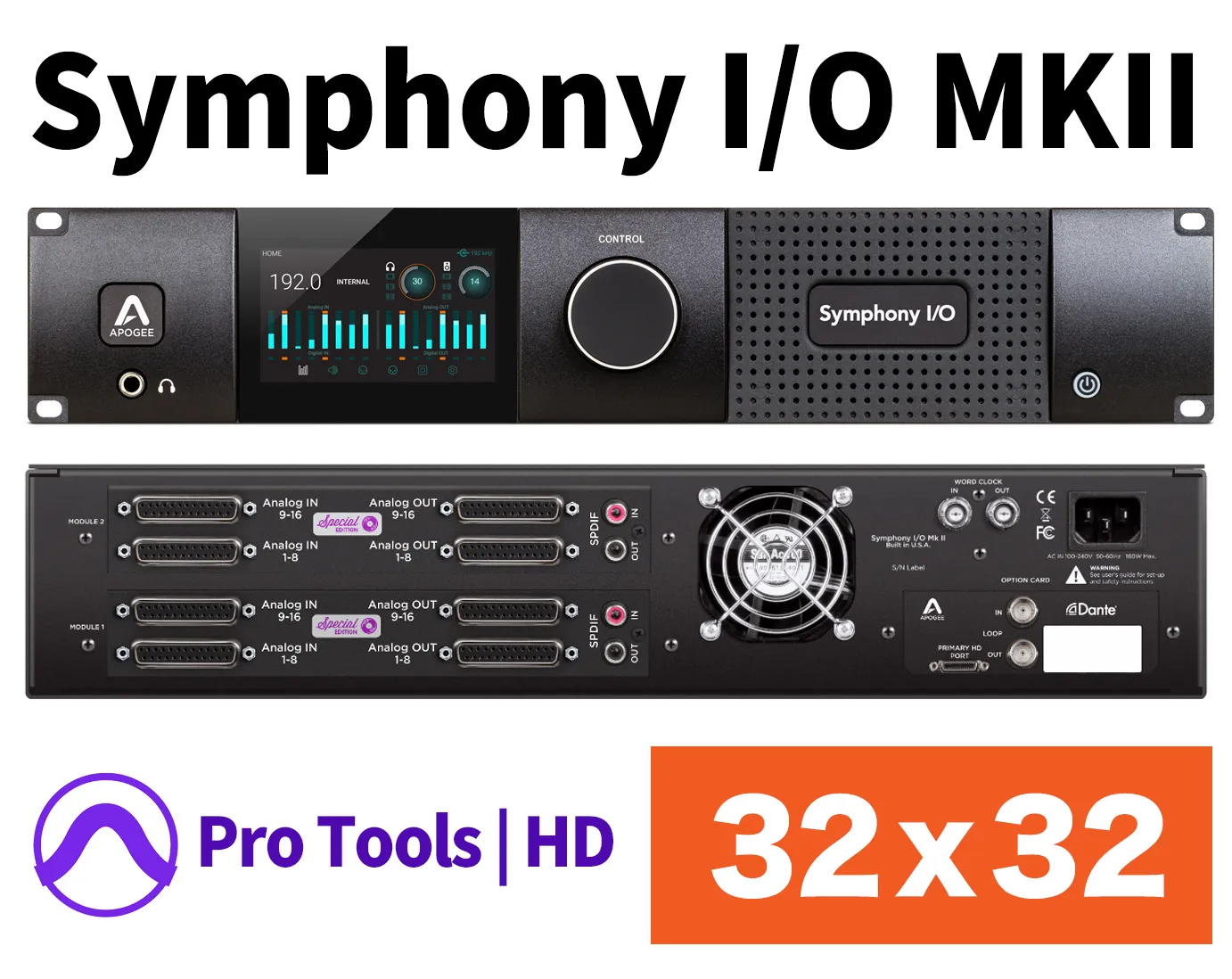Symphony I/O MKII Pro Tools HD接続＆モジュール（16x16 SE）×2