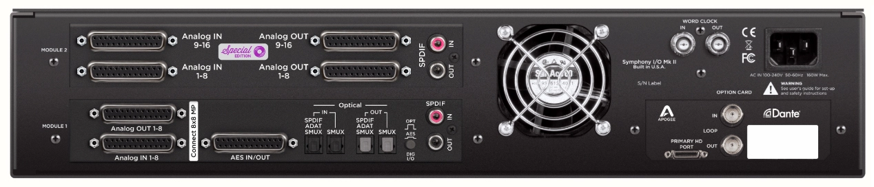 APOGEE Symphony I/O Mk IIのリア