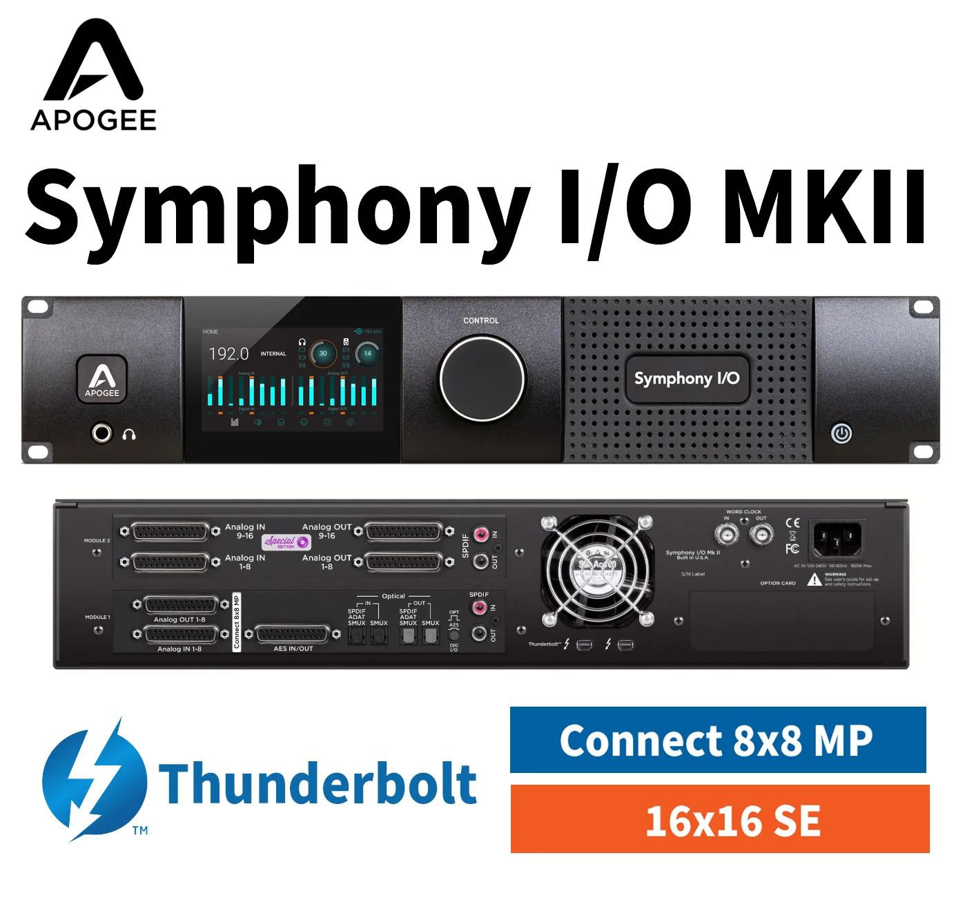 Symphony I/O MKII Thunderbolt.  Connect8 + 16x16SE