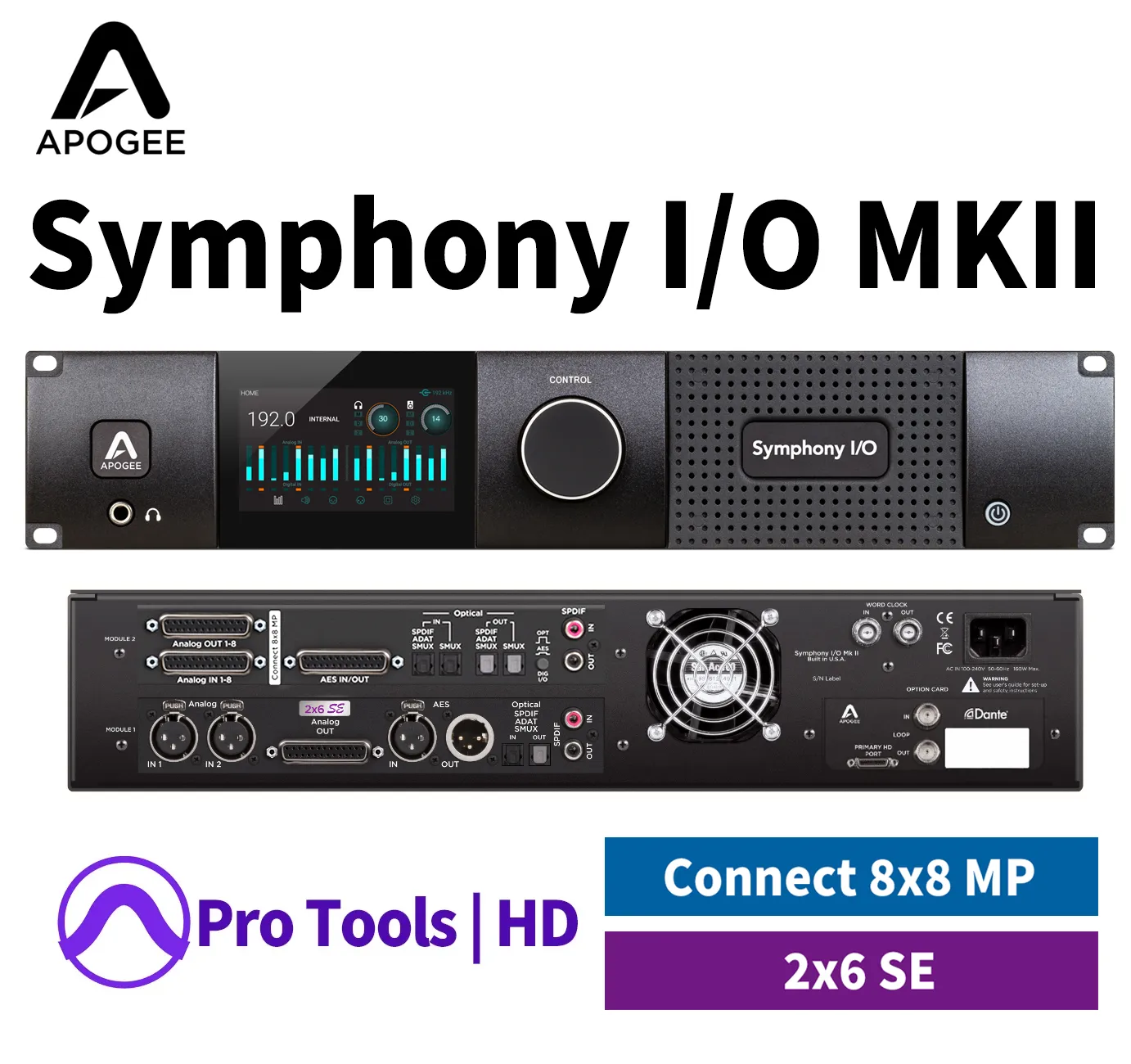 Symphony I/O MKII Pro Tools HDX (Dante Upgradable)  Connect8 + 2x6SE
