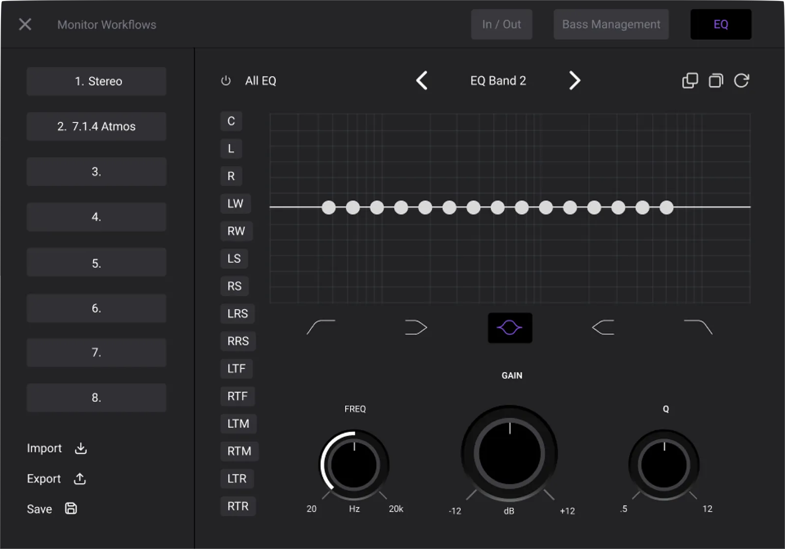 Symphny Studioコントロールパネル